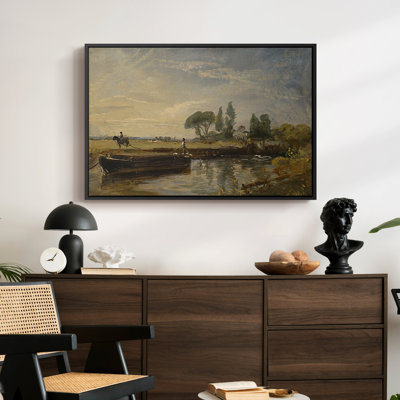 Barge below Flatford Lock, c. 1810-John Constable-Framed Gallery Wrapped Canvas