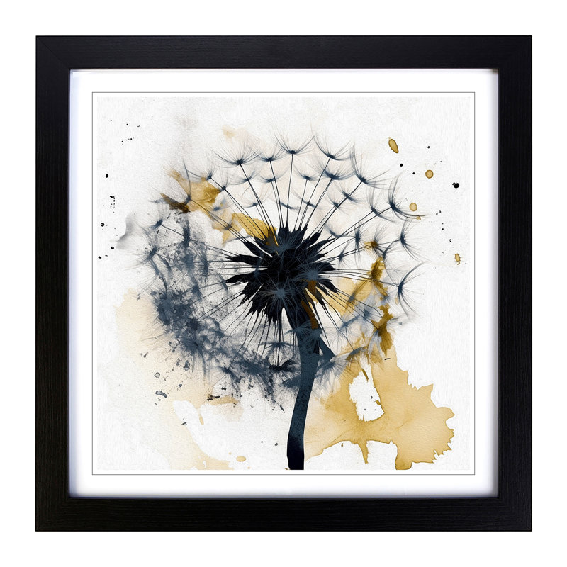 Dandelion Gestural No.2 - Framed Print, Black