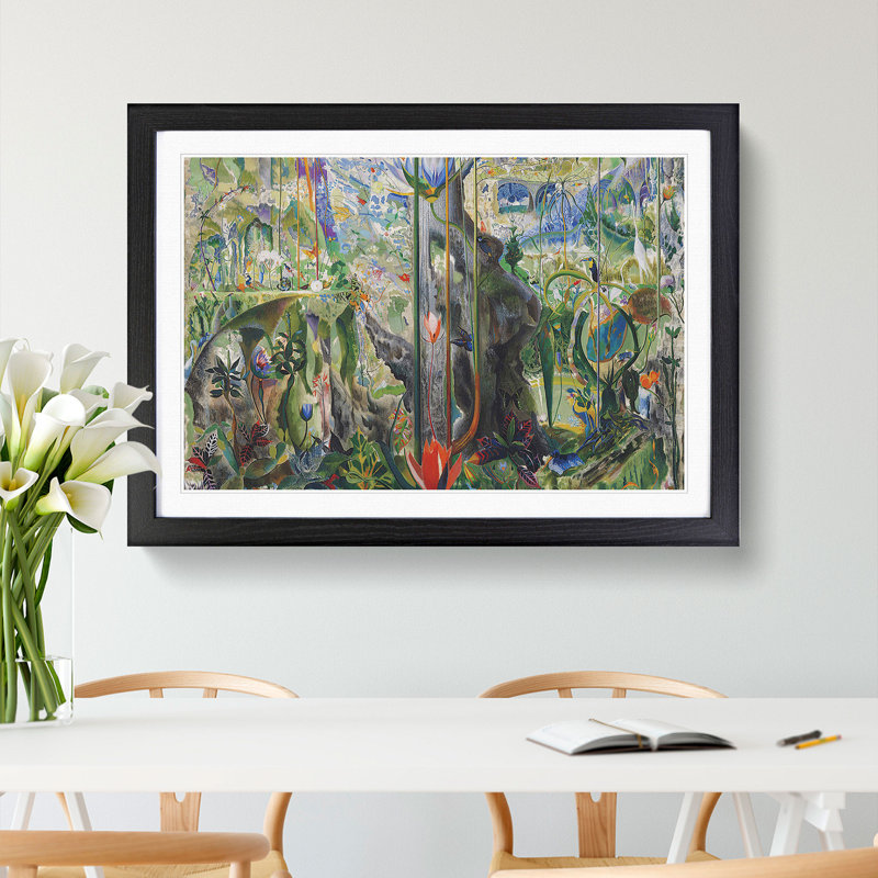 Tree of My Life by Joseph Stella - Picture Frame Painting, 27cm H x 36cm W x 2cm D, Black