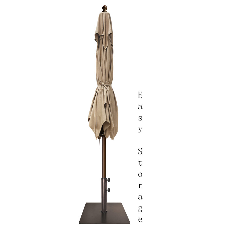 Parasol de marché carré 6 pi Nahlani, Beige foncé