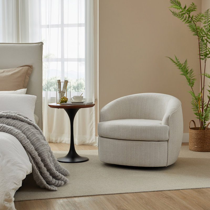 Chaise pivotante à 360 degrés, Blanc cassé