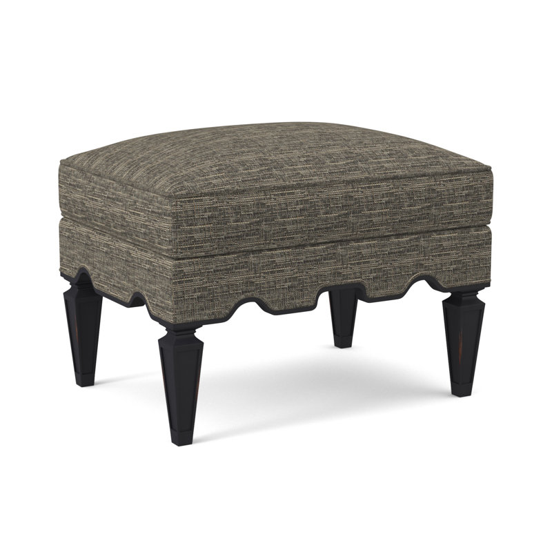 Palm Ottoman, Vintage Ebony, Elise Harbor 100% Polyester