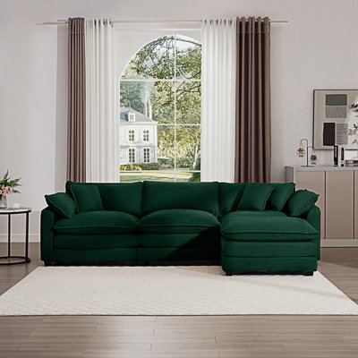 Canapé modulaire à assise profonde et canapé modulaire à 3 places avec repose-pieds