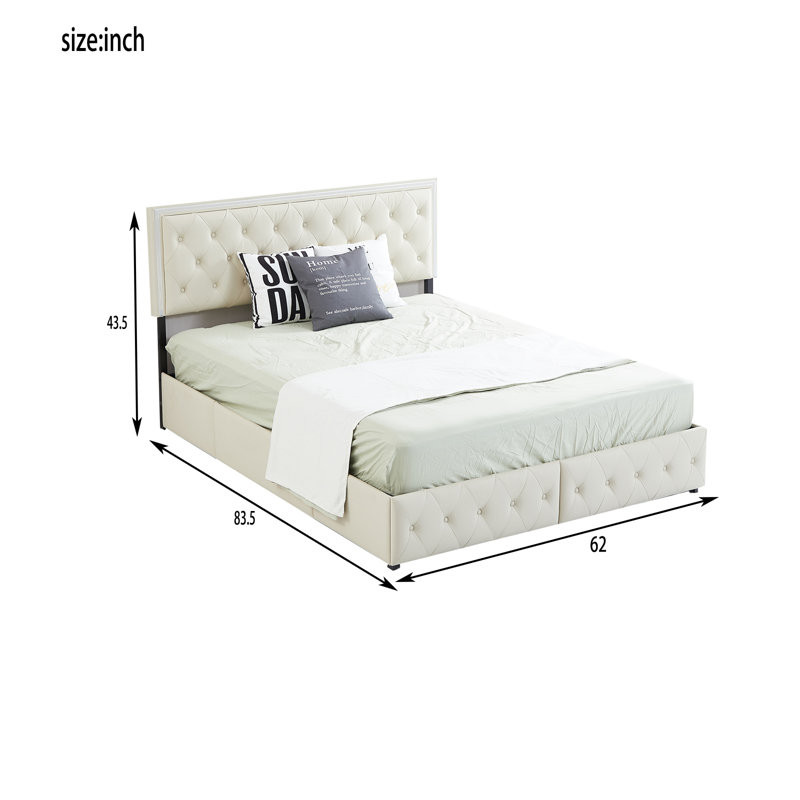 Grand lit plateforme 43,5 po Saryn