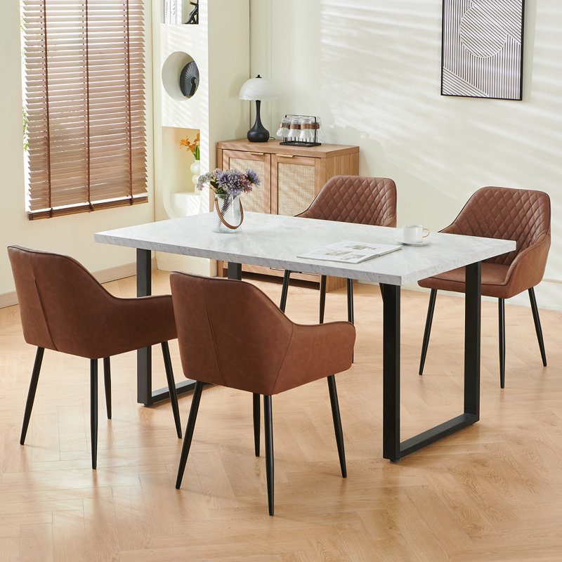 Seaham PU Armchair in Dark Grey, Brown