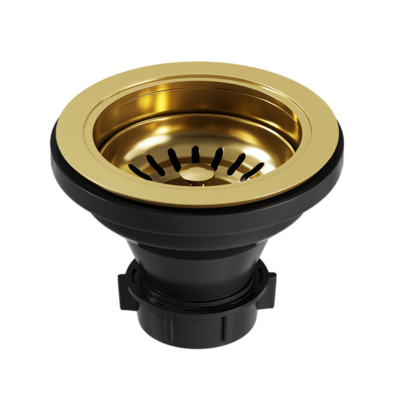3.5 - 4 in. W Basket Strainer Kitchen Sink Drain, Gold