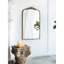 Miroir arqué 24 po x 42 po orné d'un décor baroque pour salle de bain