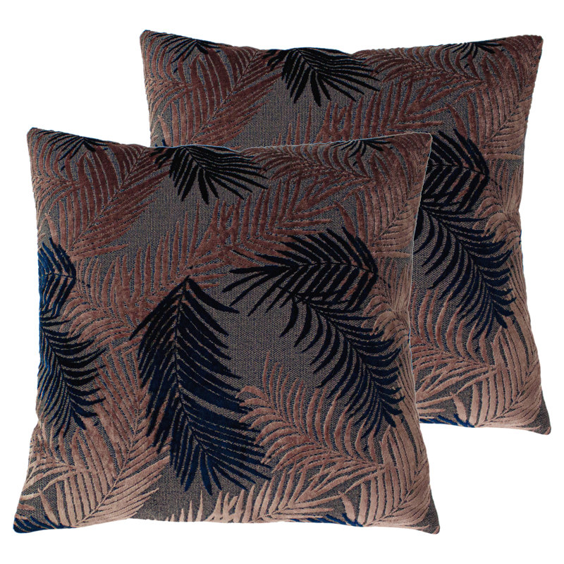 Floral Square Cushion, Blush/Navy