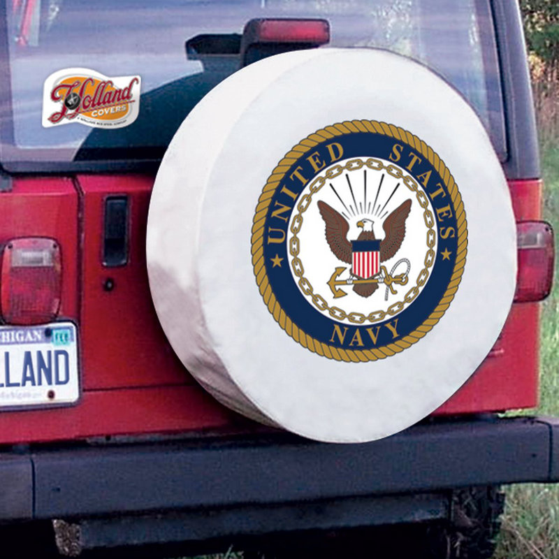 Housse de roue de cravate US Military, Blanc, D10, Bleu marine