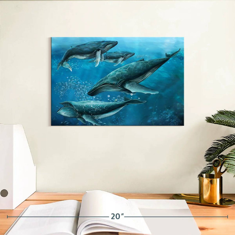 Brampt Pod Of Humpback Whales, 8" H x 12" W