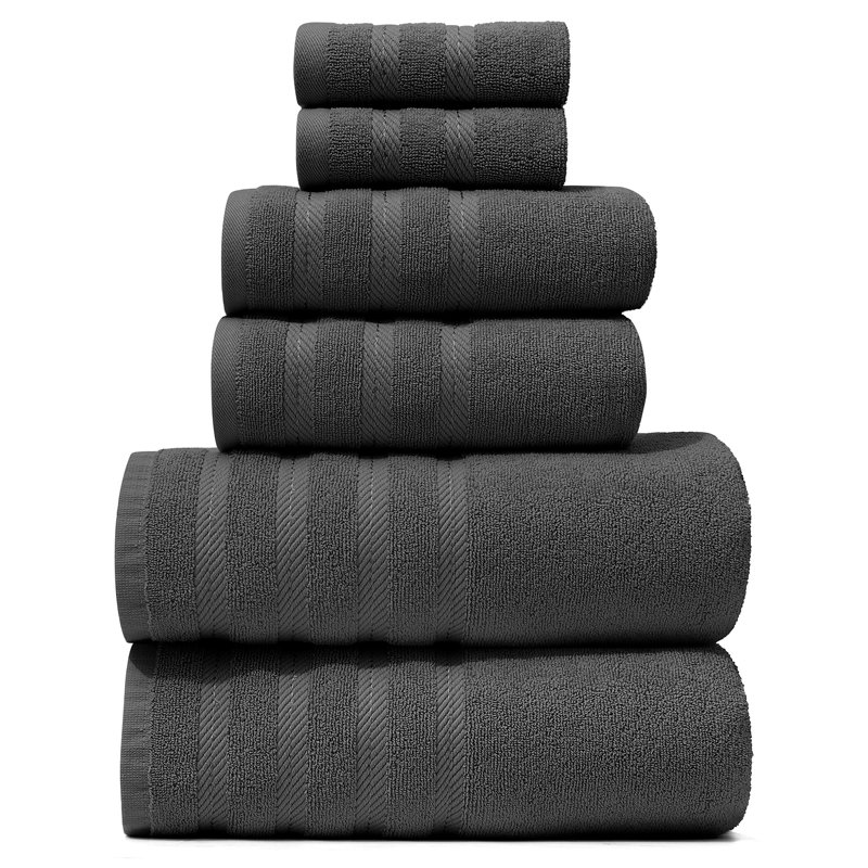  100% Combed Cotton Hand Towels – Ultra Soft & Highly Absorbent, 16" x 28", 4-Piece Set, Gray, Hand Towels - 4 Pack