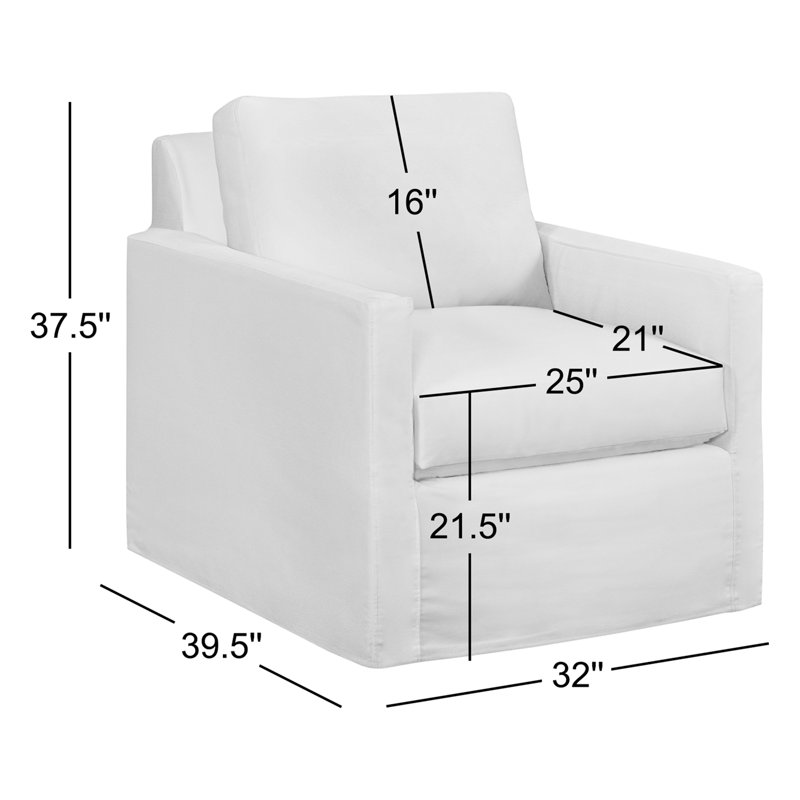 Savannah Swivel Armchair, Classic Bleach White Twill