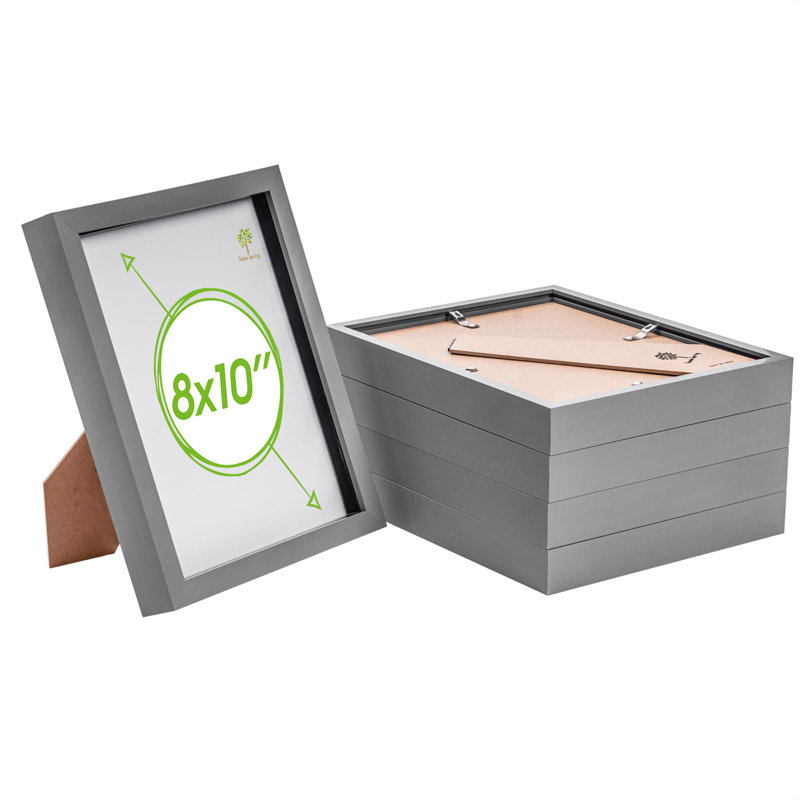 Nicola Spring - 3D Box Photo Frames, 27.5cm H x 22.5cm W x 3.5cm D, Grey