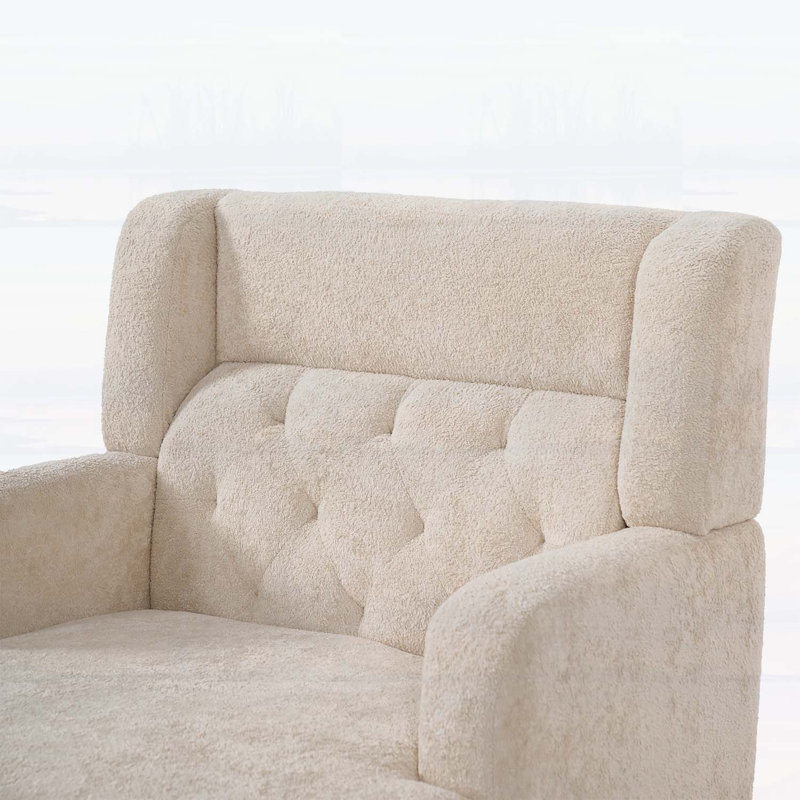 Chaise d'appoint rembourrée gris clair avec design capitonné pour le salon et la chambre à coucher, construction ergonomique et robuste