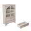 Armoire de rangement vitrée à porte en verre de 52,17 po avec 2 tiroirs et une tablette réglable pour le salon, la chambre à coucher, la cuisine et le bureau-834536963