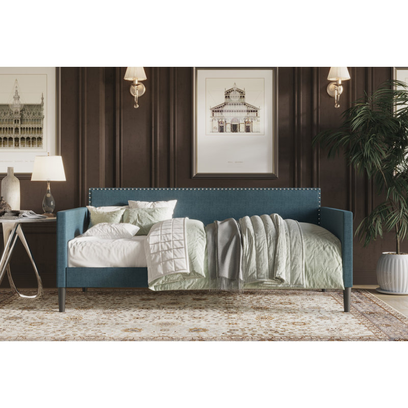 Upholstered Daybed, Denim Blue