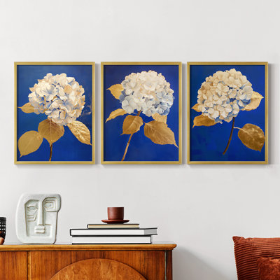Floral Study  Series  XXX  -Set Of 3 Framed Giclee Prints -Ready to Hang