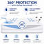 Protège-matelas à fermeture à glissière élastique Abrego avec surface respirante, imperméable, lavable et confortable-2057262348