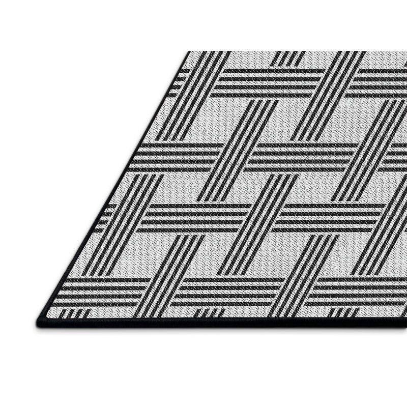 Tapis de zone noire à motifs, Rectangle 7 pi x 9 pi