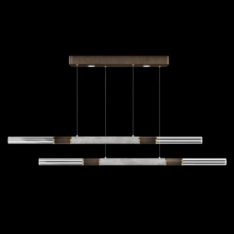 Antonia 71"W Linear Pendant, Bronze/Brass/Smoke