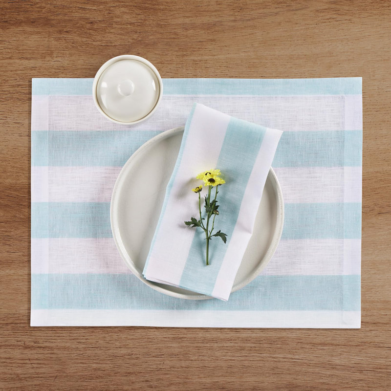 Cabana Stripe - 100% Pure Linen Dinner Napkins