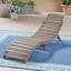 Chaise longue d'extérieur pliable en bois avec filet-382017247
