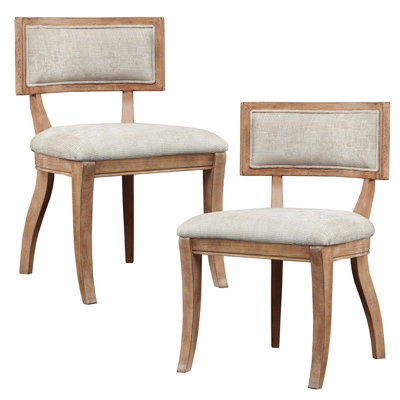 Dining Chair Pair  2  - Upholstered In Graceful Manner, Solid Wood Frame, Curved Legs, Assembly Required 2 Chairs With Fine Fabrication,