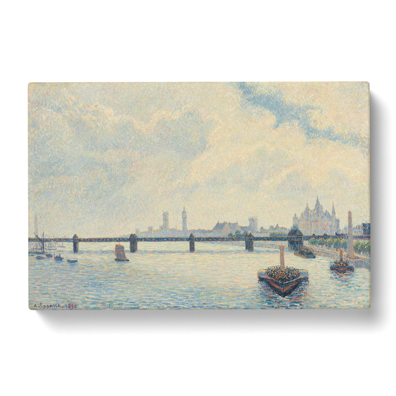 Charing Cross Bridge, London by Camille Pissarro - Wrapped Canvas Painting, 35cm H x 50cm W x 3cm D