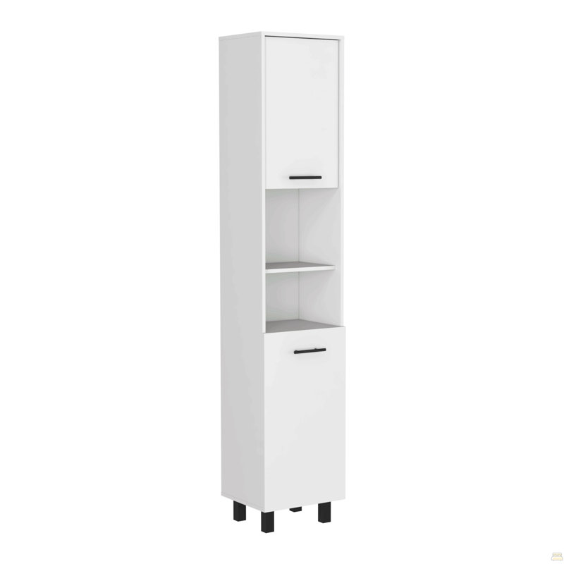 Kitchen Pantry H 79 ", deux tablettes de rangement ouvertes, trois tablettes internes, deux portes