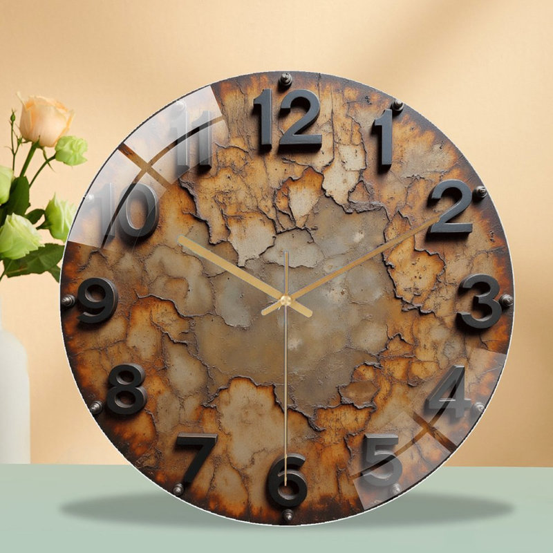 Horloge murale rétro - horloge murale rétro en verre 12 po