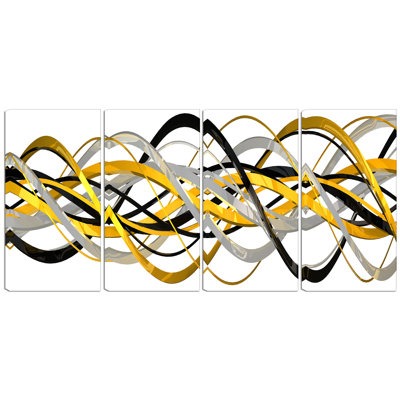 Metal 'Helix Expression Abstract' 4 Piece Graphic Art Set