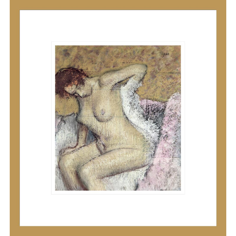 After the Bath by Edgar Degas -Framed Giclee Print, 14.99" H x 13.75" W