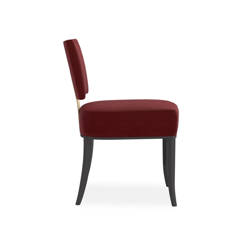 Caracole Classic Upholstered Dining Chair, Black/Gold, Red