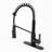 Commercial Style Single Handle Kitchen Faucet With High-arc Spring Spout In Matte Black