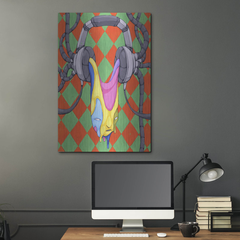 «Casque génération» par Ric Stultz, art mural en métal Luxe, H 36 po x l 24 po