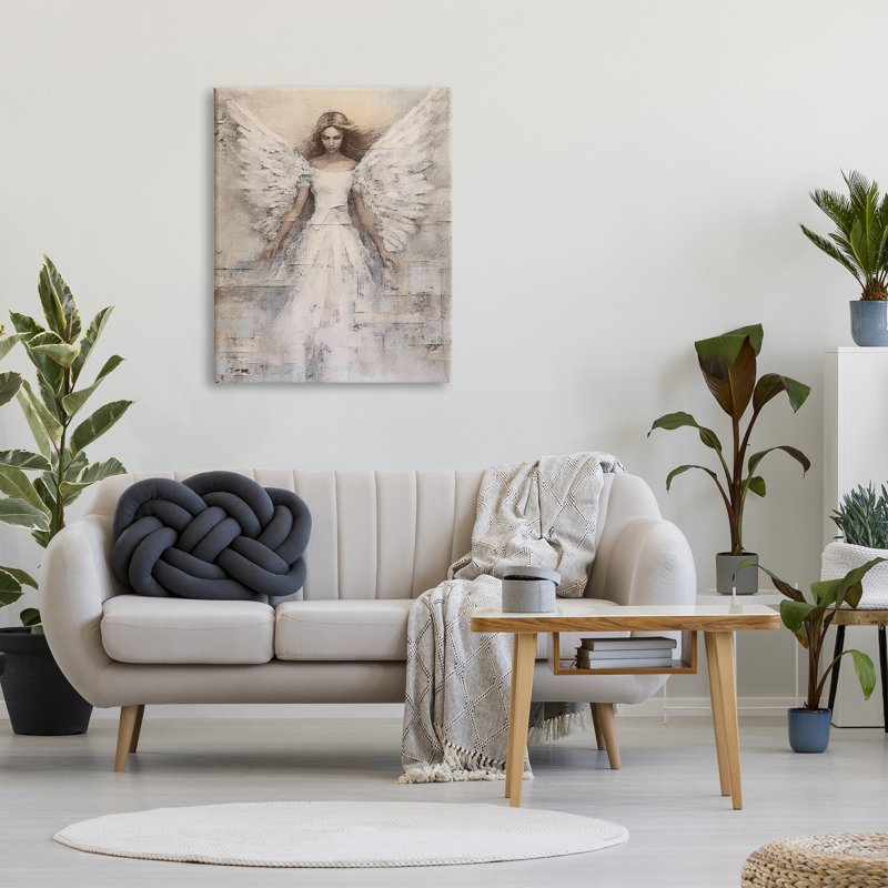 «Spiritual Abstract Angel», art mural sur toile par Riley B, H 40 po x l 30 po x P 1,5 po