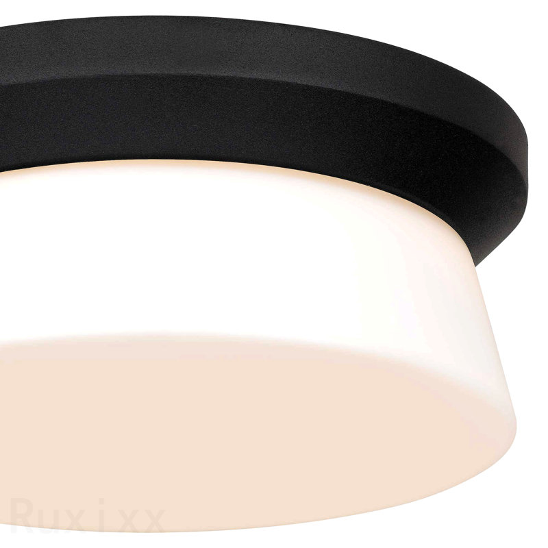 Plafonnier encastré 7 po à DEL noir intégré, H 4,5 po x l 7 po x P 7 po