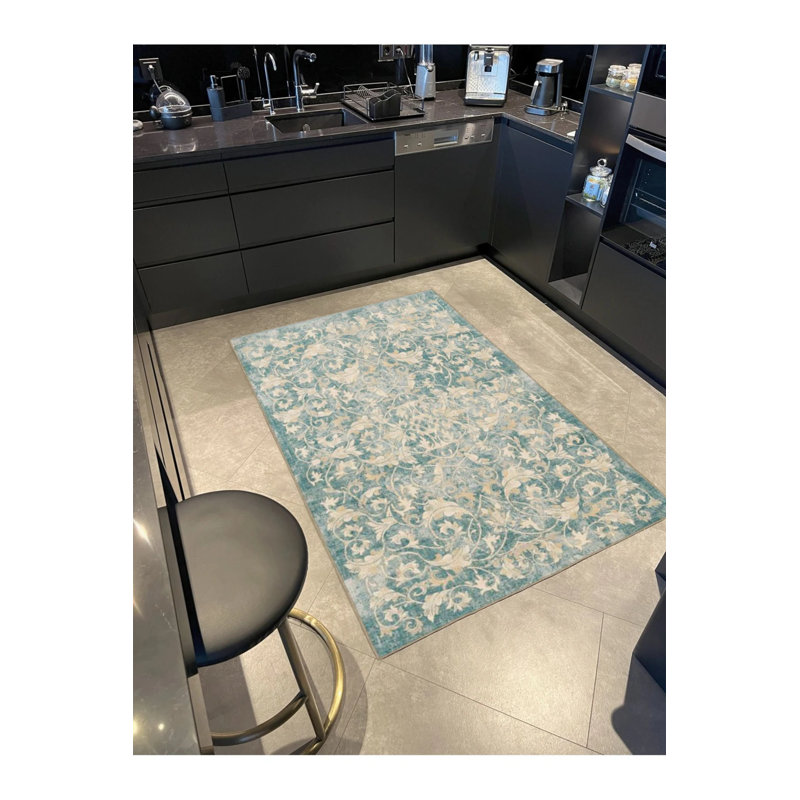 Tapis décoratif lavable à motif d'étoiles, Rectangle 2 pi 4 po x 4 pi