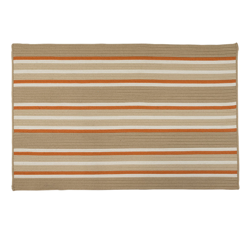 Tapis sable rouillé tressé à la main Madalynn, Rectangle 2 pi x 3 pi