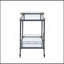 Chariot de service en verre transparent et finition noire / or