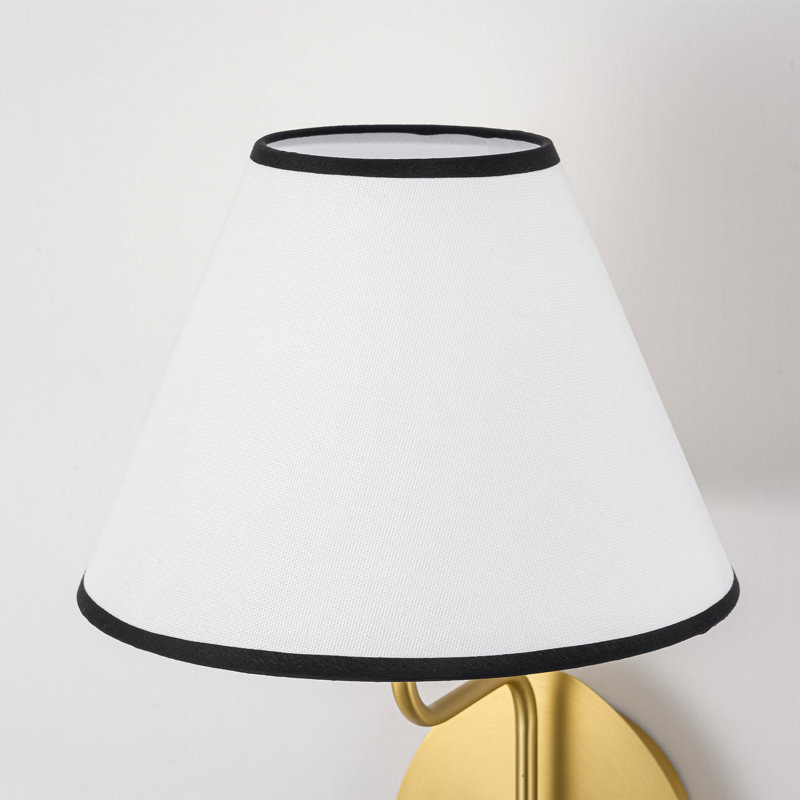 Applique murale moderne 1 lumière avec abat-jour en lin blanc pour couloir de chambre à coucher