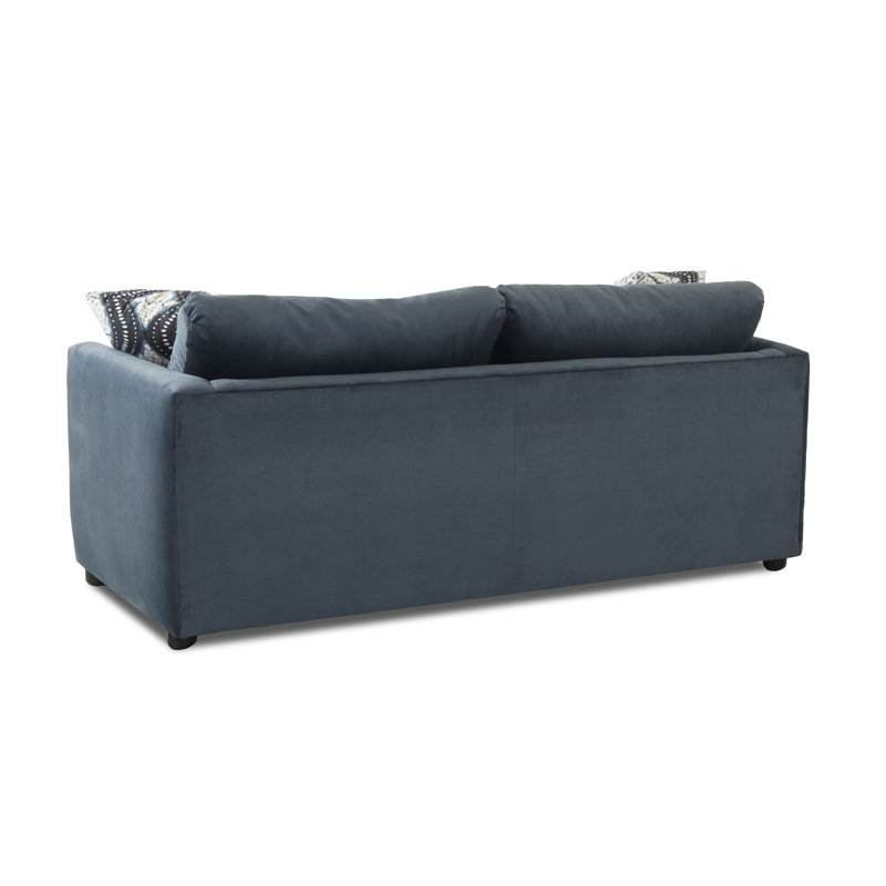 Godwin Upholstered 75'' Sleeper Sofa, Bella Ink Blue Performance Velvet