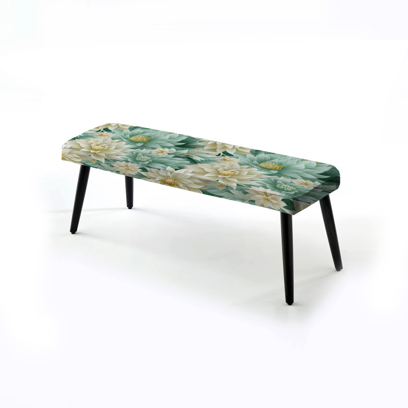 Banc noir rembourré Bohemian Dream Emerald Dahlia