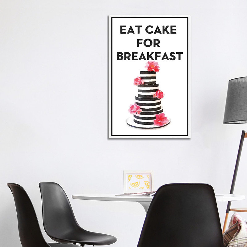 Eat Cake For Breakfast by Amanda Greenwood - Painting on Canvas, 101.6 cm H x 66.04 cm W, White Framed Canvas