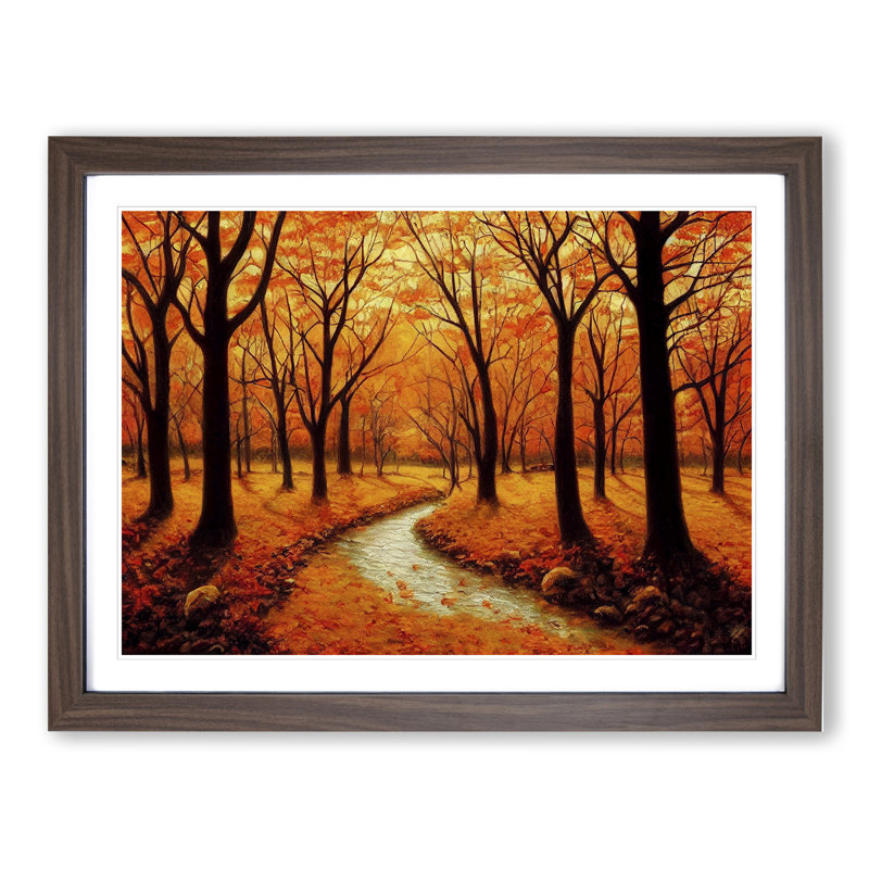 Warm Autumn Forest Vol.6 - Single Picture Frame Print, Walnut Framed, 46cm H x 64cm W x 2cm D