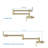 Wall Mount Pot Filler Faucet - Folding, Stretchable Kitchen Sink Faucet With Two Handles, Gold Finish | Gift Idea