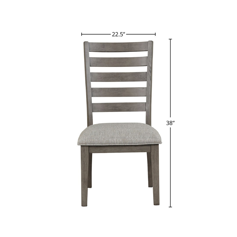 Chaise de salle à manger décontractée avec dossier échelle (ensemble de 2)