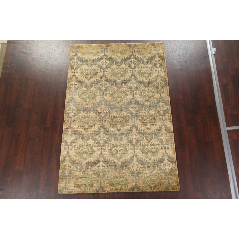 Tapis intérieur / extérieur à motif abstrait noué à la main 6 x 9