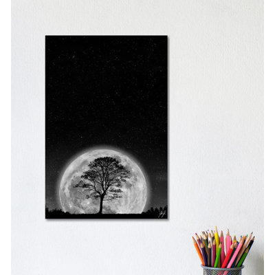 Supermoon 1 Piece Wrapped Canvas Wall Art