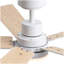 Ventilateurs de plafond blanc mat moderne de 52 pouces avec lumière DEL 24 W et 5 pales de ventilateur en contreplaqué télécommandées pour un salon de chambre à coucher de style simple